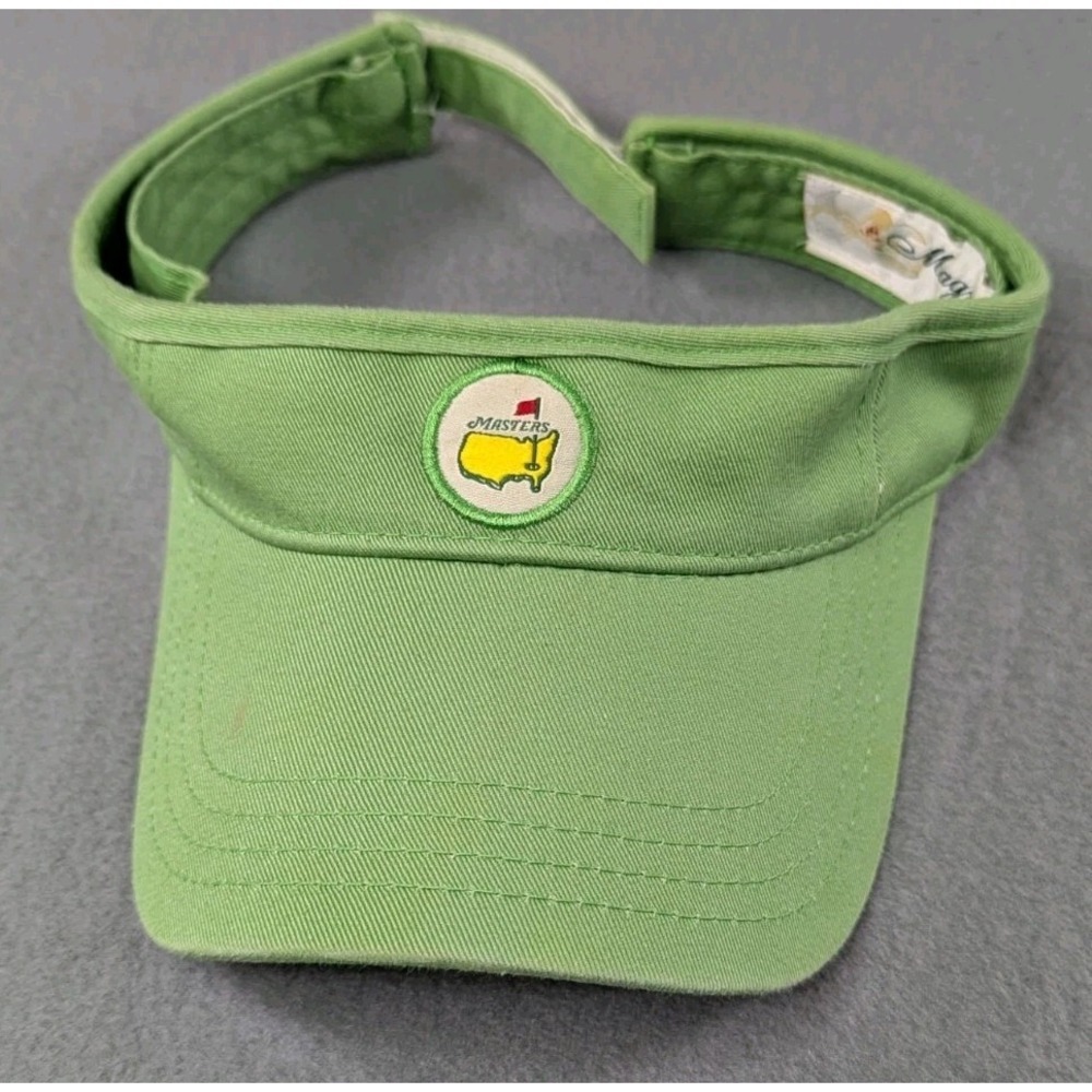 Masters Golf Visor Magnolia Lane Green Adjustable Hat Embroidered Logo Augusta